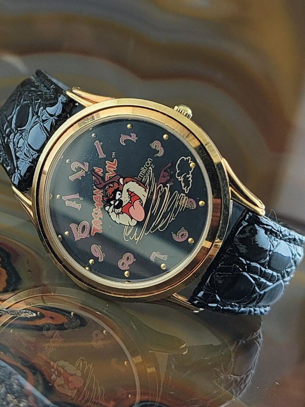 Looney Tunes Tasmanian Devil 38mm Gold Tone Quartz Watch